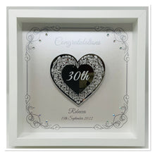 Load image into Gallery viewer, 30th Birthday Celebration Frame - Intricate Mirror Heart
