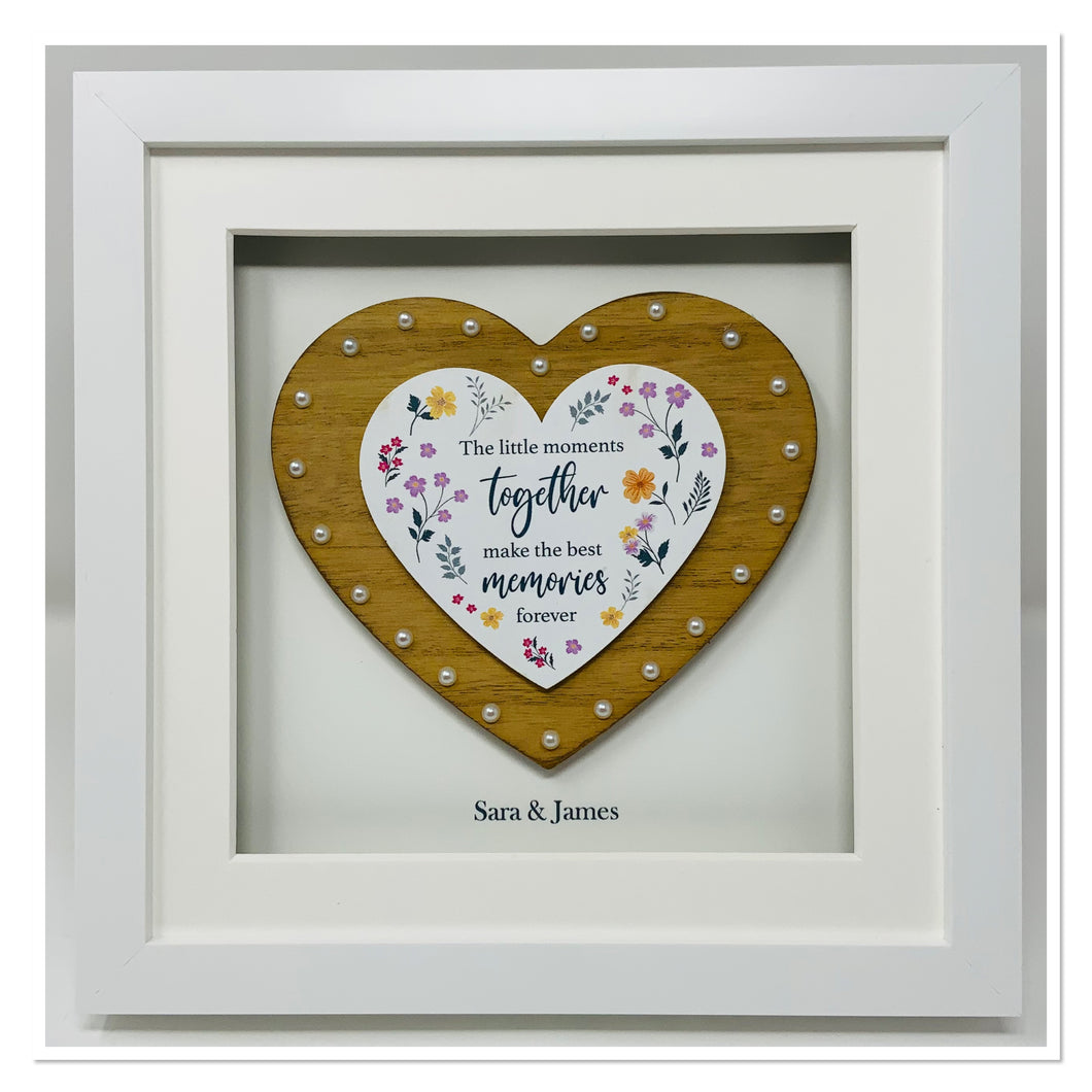 Personalised Heart Frame - Little Moments Together, Make The Best Memories