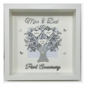 30th Pearl 30 Years Wedding Anniversary Frame - Mum & Dad Metallic