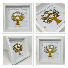 Load image into Gallery viewer, 50th Golden 50 Years Wedding Anniversary Frame - Message Metallic
