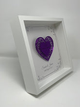 Load image into Gallery viewer, 33rd Amethyst 33 Years Wedding Anniversary Frame - Intricate Mirror Heart

