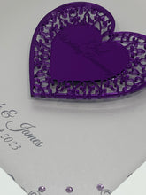 Load image into Gallery viewer, 33rd Amethyst 33 Years Wedding Anniversary Frame - Intricate Mirror Heart
