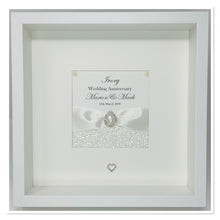 Load image into Gallery viewer, 14th Ivory 14 Years Wedding Anniversary Ribbon Frame - Pebble
