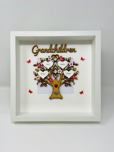 Grandchildren Family Tree Frame - Red Classic
