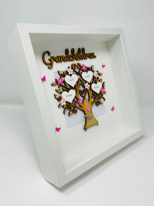 Grandchildren Family Tree Frame - Pink Classic