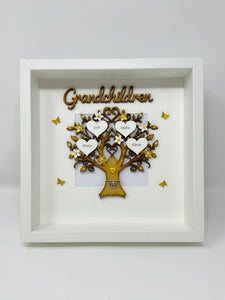 Grandchildren Family Tree Frame - Gold Classic
