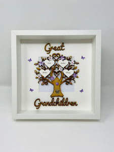 Great Grandchildren Family Tree Frame - Lilac Classic