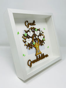 Great Grandchildren Family Tree Frame - Green Classic