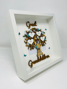 Great Grandchildren Family Tree Frame - Teal Classic