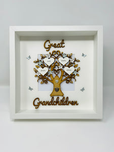 Great Grandchildren Family Tree Frame - Grey Classic