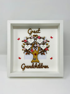 Great Grandchildren Family Tree Frame - Red Classic