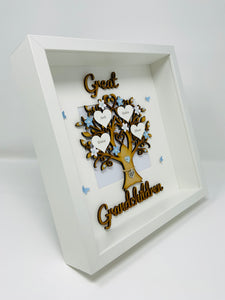 Great Grandchildren Family Tree Frame - Blue Classic