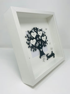 Family Tree Frame - Black & Silver Glitter Classic