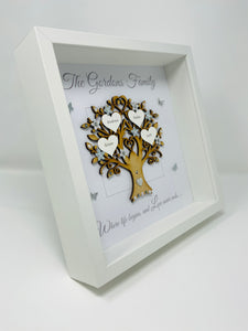Family Tree Frame - Grey & Silver Glitter - Contemporary