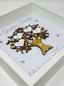 Family Tree Frame - Lilac & Silver Glitter - Contemporary
