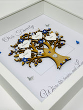 Load image into Gallery viewer, Family Tree Frame - Royal Blue &amp; Silver Glitter &#39;Our Family&#39; - Contemporary

