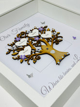Load image into Gallery viewer, Family Tree Frame - Lilac &amp; Silver Glitter &#39;Our Family&#39; - Contemporary
