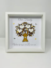 Load image into Gallery viewer, Family Tree Frame - Yellow &amp; Silver Glitter &#39;Our Family&#39; - Contemporary
