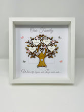 Load image into Gallery viewer, Family Tree Frame - Pale Pink &amp; Silver Glitter &#39;Our Family&#39; - Contemporary

