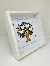 Load image into Gallery viewer, Grandchildren Family Tree Picture Frame - Teal &amp; Silver Glitter - Contemporary
