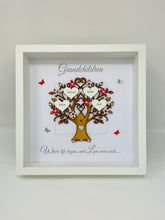 Load image into Gallery viewer, Grandchildren Family Tree Frame - Red &amp; Silver Glitter - Contemporary
