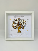 Load image into Gallery viewer, Grandchildren Family Tree Frame - Yellow &amp; Silver Glitter - Contemporary
