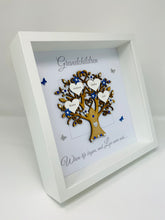 Load image into Gallery viewer, Grandchildren Family Tree Frame - Royal Blue &amp; Silver Glitter - Contemporary
