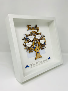 Family Tree Frame Royal Blue Gem Birds