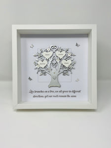 Quote 'Branches On A Tree' Family Tree Frame - Silver Metallic