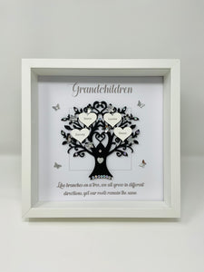 Grandchildren Quote Family Tree Frame - Black