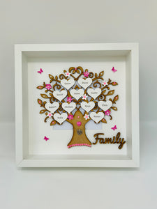 Large Family Tree Frame - Pink Classic