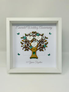 55th Emerald 55 Years Wedding Anniversary Frame - Message