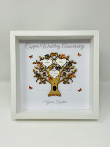 7th Copper 7 Years Wedding Anniversary Frame - Message