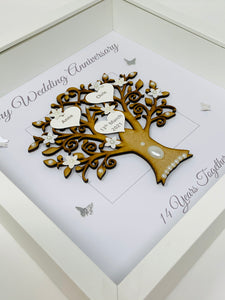 14th Ivory 14 Years Wedding Anniversary Frame - Message