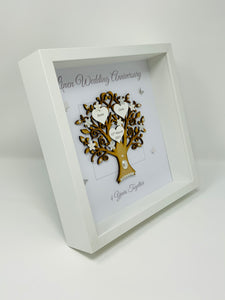 4th Linen 4 Years Wedding Anniversary  Frame - Message