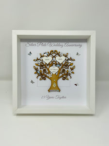 23rd Silver Plate 23 Years Wedding Anniversary Frame - Message