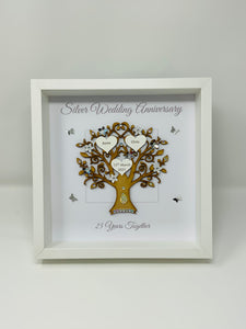 25th Silver 25 Years Wedding Anniversary Frame - Message