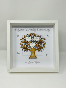 15th Crystal 15 Years Wedding Anniversary Frame - Message