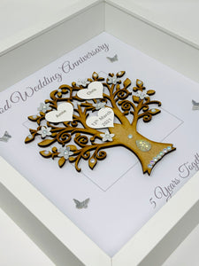 5th Wood 5 Years Wedding Anniversary Frame - Message