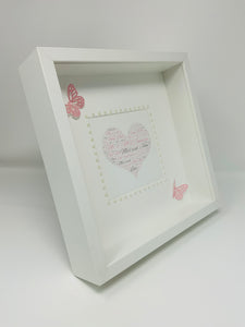 Wedding Heart Word Art Frame - Pink