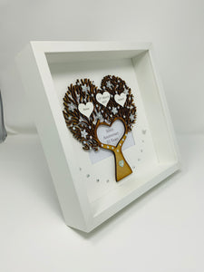 25th Silver 25 Years Wedding Anniversary Frame - Heart Tree