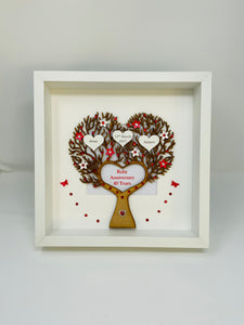 40th Ruby 40 Years Wedding Anniversary Frame - Heart Tree
