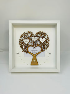 30th Pearl 30 Years Wedding Anniversary Frame - Heart Tree