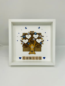 Scrabble Family Tree Frame - Royal Blue