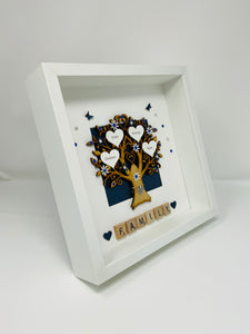 Scrabble Family Tree Frame - Classic Royal Blue