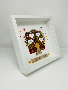 Scrabble Family Tree Frame - Classic Red & Gold