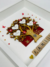 Load image into Gallery viewer, Scrabble Family Tree Frame - Classic Red &amp; Gold
