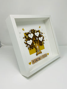 Scrabble Family Tree Frame - Classic Gold Shimmer
