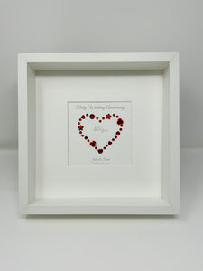 40th Ruby 40 Years Wedding Anniversary Frame - Gem Heart