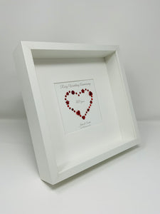 40th Ruby 40 Years Wedding Anniversary Frame - Gem Heart